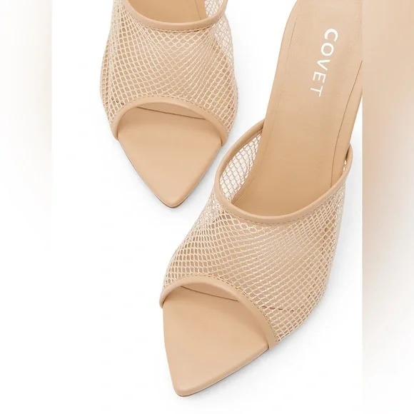 Covet Shoes Lila Nude Mesh Heels/ Chic Mesh Stiletto Heels in Tan size 41 Covet - Picture 8 of 14